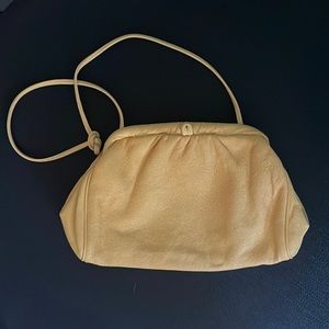 Vintage yellow, leather purse from the 80s
